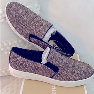 Michael Kors glitter bronze slip on sneaker